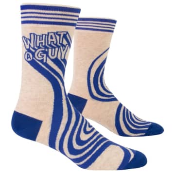 Shop Blue Q What A Guy Men's Socks In Blue