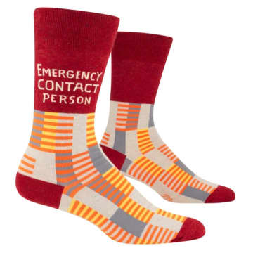 Shop Blue Q Emergency Contact Person Men's Socks In Blue
