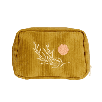 Shop Cai & Jo Corduroy Makeup Bag In Olive In Green
