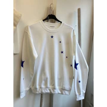 Shop Bunny And Clarke Star Sleeve & Spray Sweatshirt In White