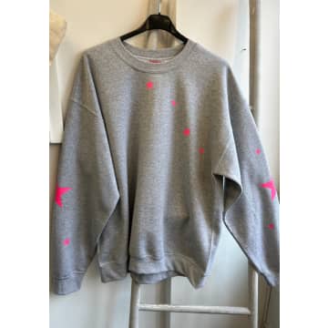 Shop Bunny And Clarke Star Sleeve & Spray Sweatshirt In Grey