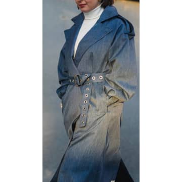 Shop Brgn Duskregn Maxi Trench Coach In Blue