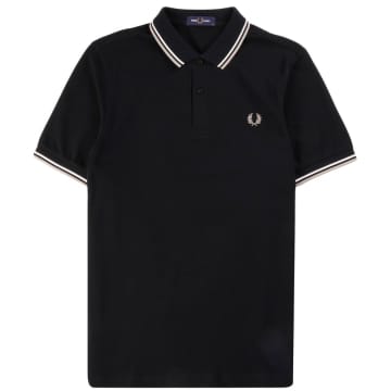 Shop Fred Perry Twin Tipped Piqué Polo Shirt In Black