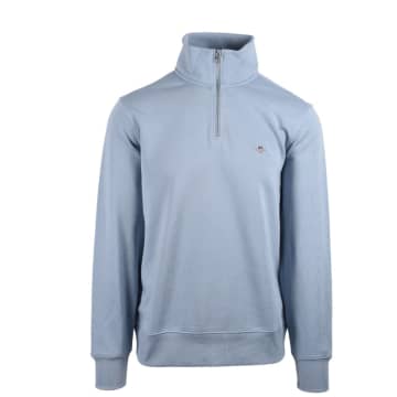 Shop Gant Shield Half-zip Sweatshirt In Blue