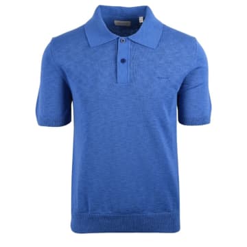 Shop Gant Cotton Flamme Ss Polo In Blue