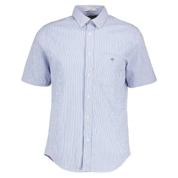 Shop Gant Regular Fit Striped Seersucker Short Sleeve Shirt