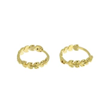 Shop Les Cléias Plaqué Or Lala Small Gold-plated Laurel Earrings