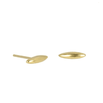 Shop Les Cléias Plaqué Or Lalo Gold-plated Oval Stud Earrings