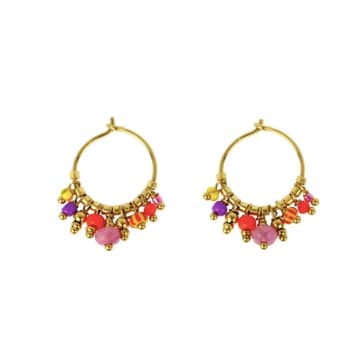 Shop Les Cléias Acier Inoxydable Dalio Multicolored Gold Stainless Steel Charm Earrings