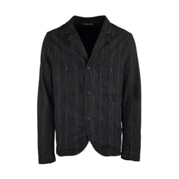 Shop Hannes Roether Stripe Jacket Black