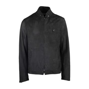 Shop Hannes Roether Perforated Biker Jacket Black