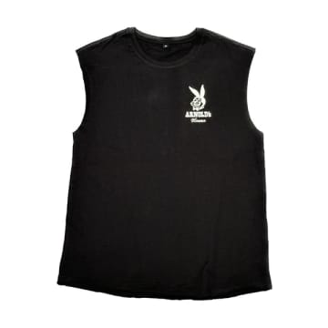 Shop Arnold's T-shirt Sleeveless Black Bunny Print