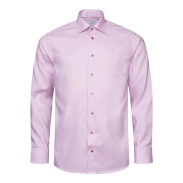 Shop Eton - Raspberry Red Slim Fit Semi Solid Twill Shirt 10001128973