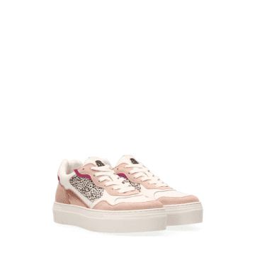 Shop Maruti Tavi Leather Trainers In Pink/white Pixel Off White