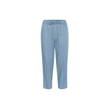 Shop Kaffe Louise Cropped Pants In Medium Blue From