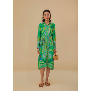 Shop Farm Rio Green Macaw Scarf Chemise Dress