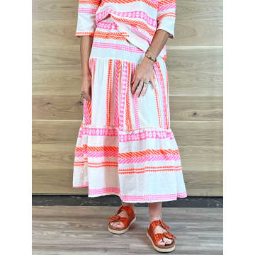 Shop Acl Aztec Print Skirt Pink & Orange