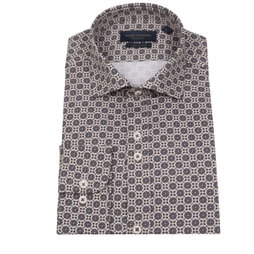 Shop Guide London Geometric Pattern Cotton Shirt