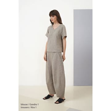 Shop G R Nature 100% Linen Kira Trousers In Beige In Neturals
