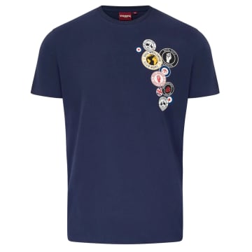 Shop Merc London Naunton Pin Badge T-shirt In Blue
