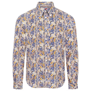 Shop Merc London Meldon Paisley Shirt In Blue