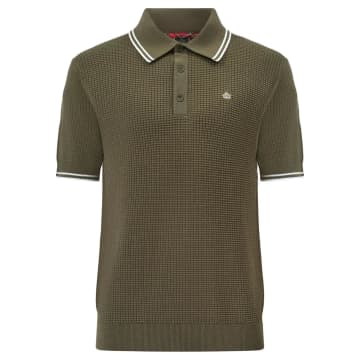 Shop Merc London Edmund Knitted Polo In Green