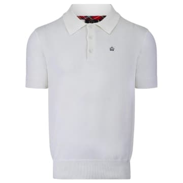 Shop Merc London Archie Knitted Polo In White