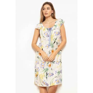 Shop Cotton Real Crd-0198/ez Nightdress In Crocus Flora