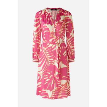 Shop Ouí Oui Pink Palm Satin Dress