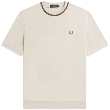 Shop Fred Perry Crew Neck Pique T-shirt In White