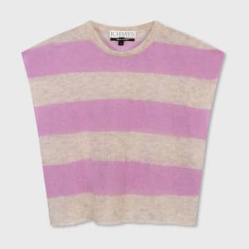 Shop 10days Tee Thin Knit Stripes In Purple