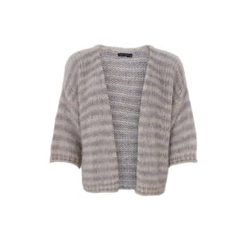 Black Colour Casey Knitted Cardigan In Gray