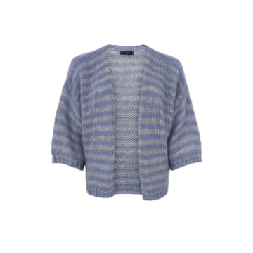 Black Colour Casey Knitted Cardigan In Blue