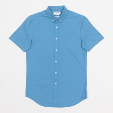 Shop Farah Brewer Short Sleeve Shirt In Blue