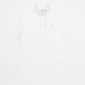 Shop Farah Brewer Short Sleeve Shirt In White