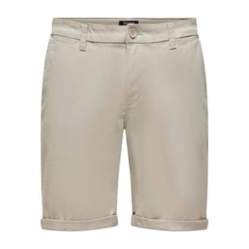 Shop Only & Sons Peter Chino Shorts Silver Lining In Metallic