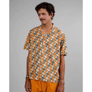 Shop Brava Fabrics Aloha Shirt Big Tiles Topaz