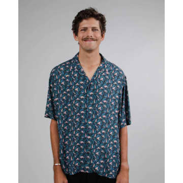 Shop Brava Fabrics Aloha Shirt Blue Rose Lobster