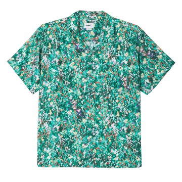 Shop Obey The Garden Woven Short-sleeved Shirt (fairway Multi)