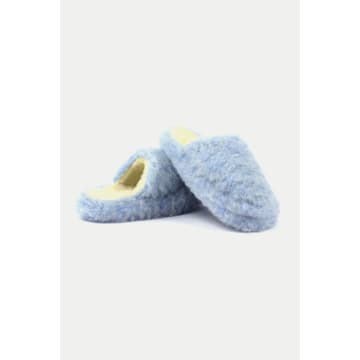 Shop Yoko Wool Light Blue Half Slippers