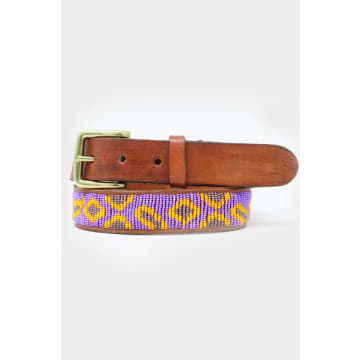 Shop Aspiga Fully Beaded Cheetah Belt In Purple