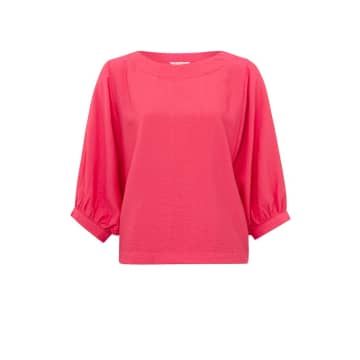 Shop Yaya Batwing Top With Boatneck & Long Sleeves | Coral Paradise Pink