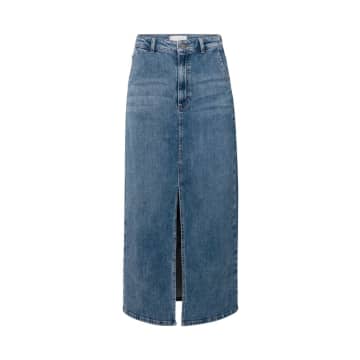 Shop Yaya Denim Maxi Skirt With Slit | Blue Denim