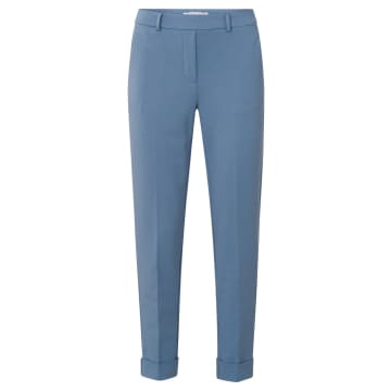 Shop Yaya Jersey Tailored Trousers With Elastic Waistband | Infinity Blue