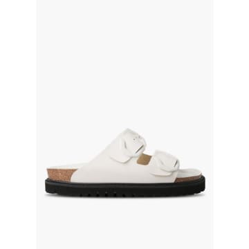 Shop Genuins Galia Leather Sandals In White