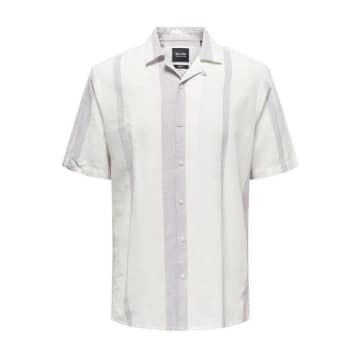 Only & Sons Caiden Life Linen Shirt Nirvana In Gray