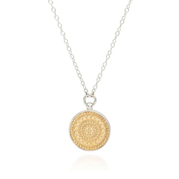 Anna Beck Classic Reversible Disc Pendant Necklace In Gold
