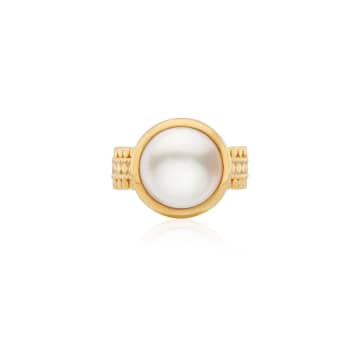 Shop Anna Beck Coin Pearl Scalloped Cocktail Ring