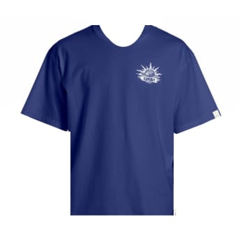 Shop Replay Genderless Crew Neck 9zero1 Logo T-shirt In Blue