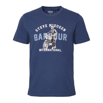 Shop Barbour Speedway T-shirt Washed Cobalt